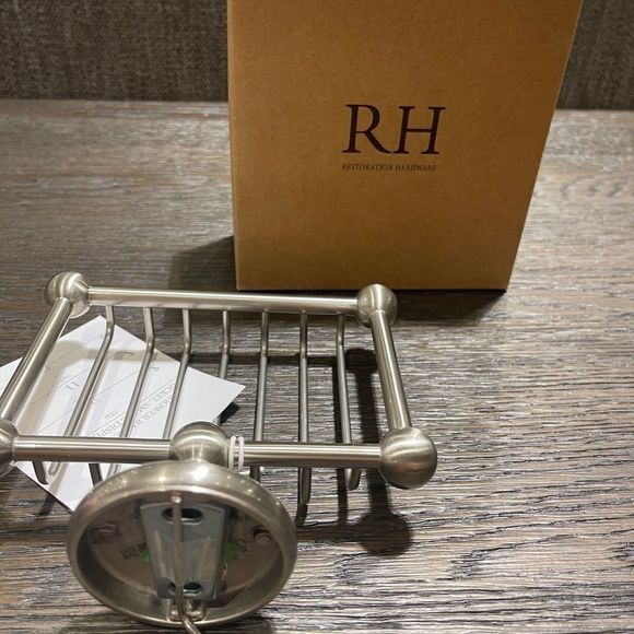 Restoration Hardware Shower Basket Soap holder new satin nickel - Picture 3 of 4